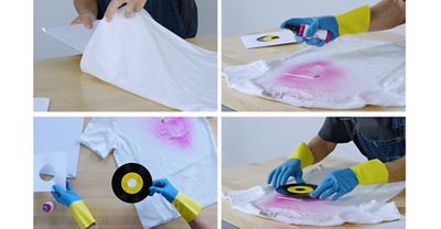 4 steps on how to spray tshirt with record