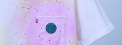 close up pink spray dye tshirt