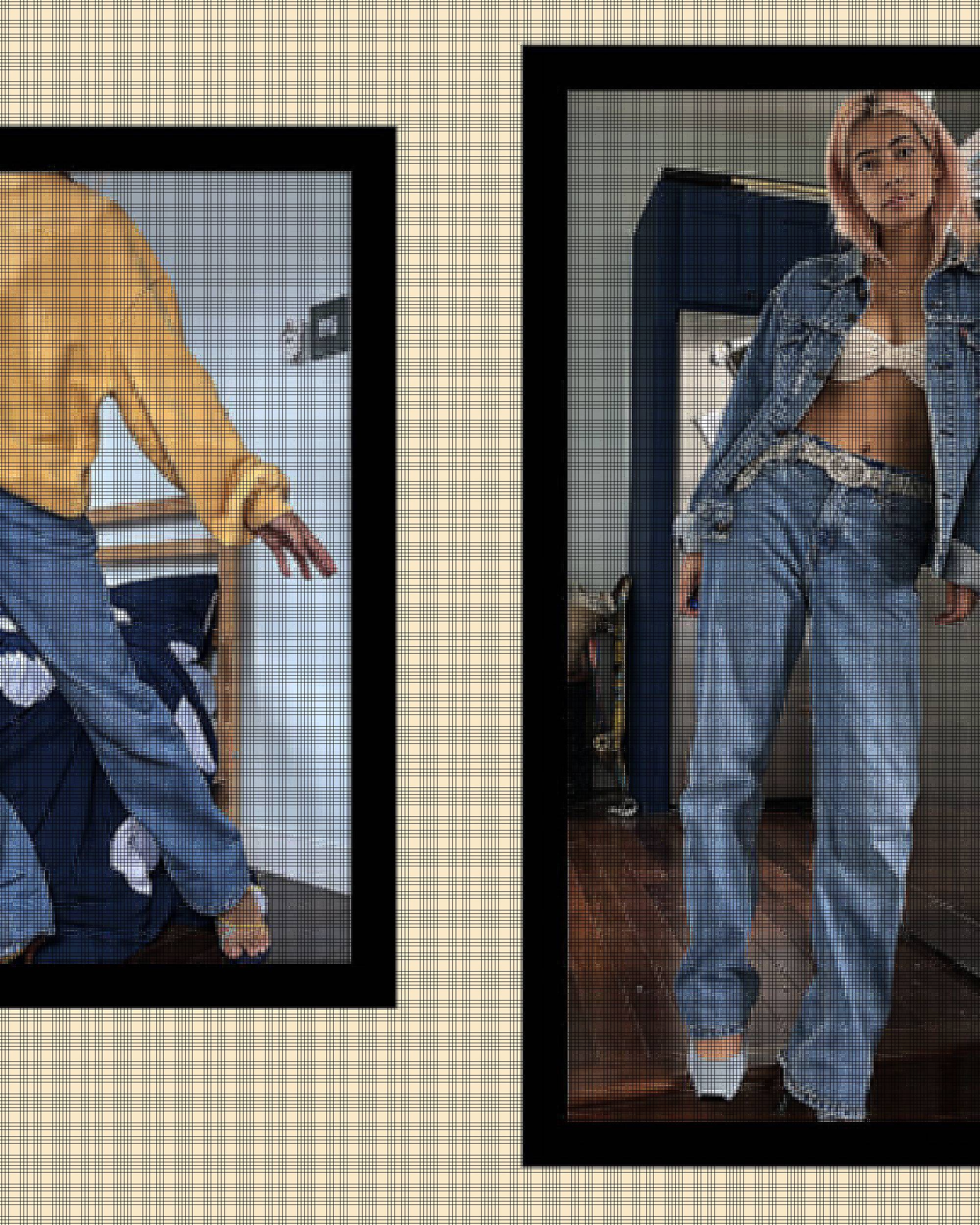 Michelle Li wearing loose straight jeans in different ways