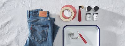 jeans and supplies laydown