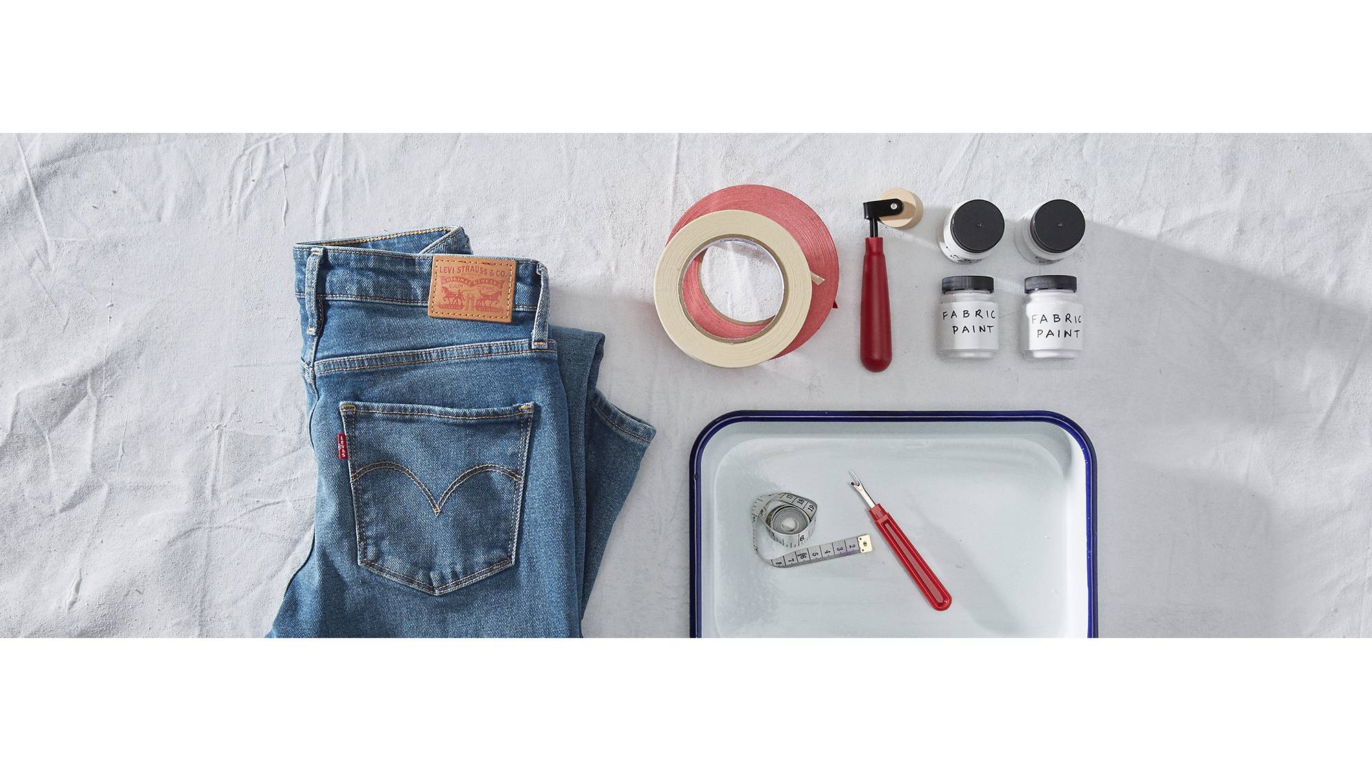 jeans and supplies laydown