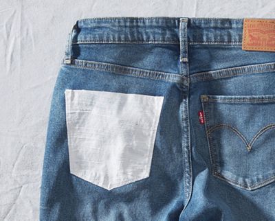 painted pocket jeans