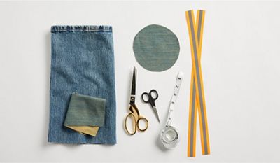 denim scissors measuring tape supplies