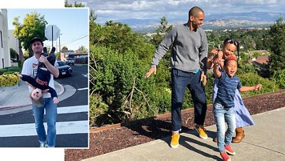 Collage of Levi's employees with their children.