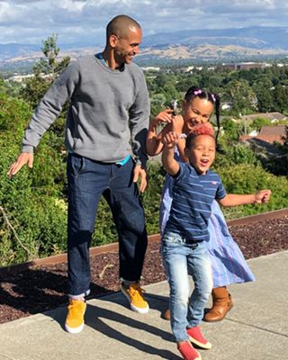 Collage of Levi's employees with their children.