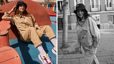 Rigoberta Bandini sentada en un patio de recreo.