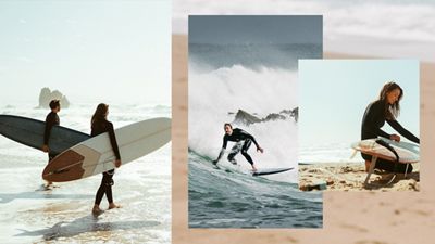 Elena Vignerte et Rémi Sico surfant