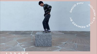 mens holiday style, man jumping