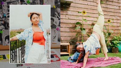 Jezz Chung styled in levi's tops and bottoms