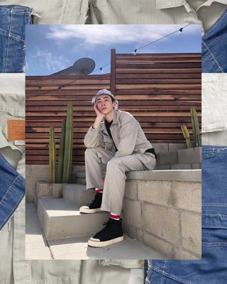 MP4 of a rotating image with men wearing different outfits tailored.