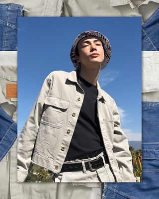 The makers shop, 3 images of denim on denim.