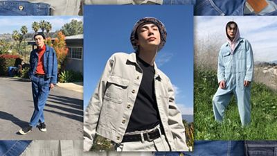 The makers shop, 3 images of denim on denim.