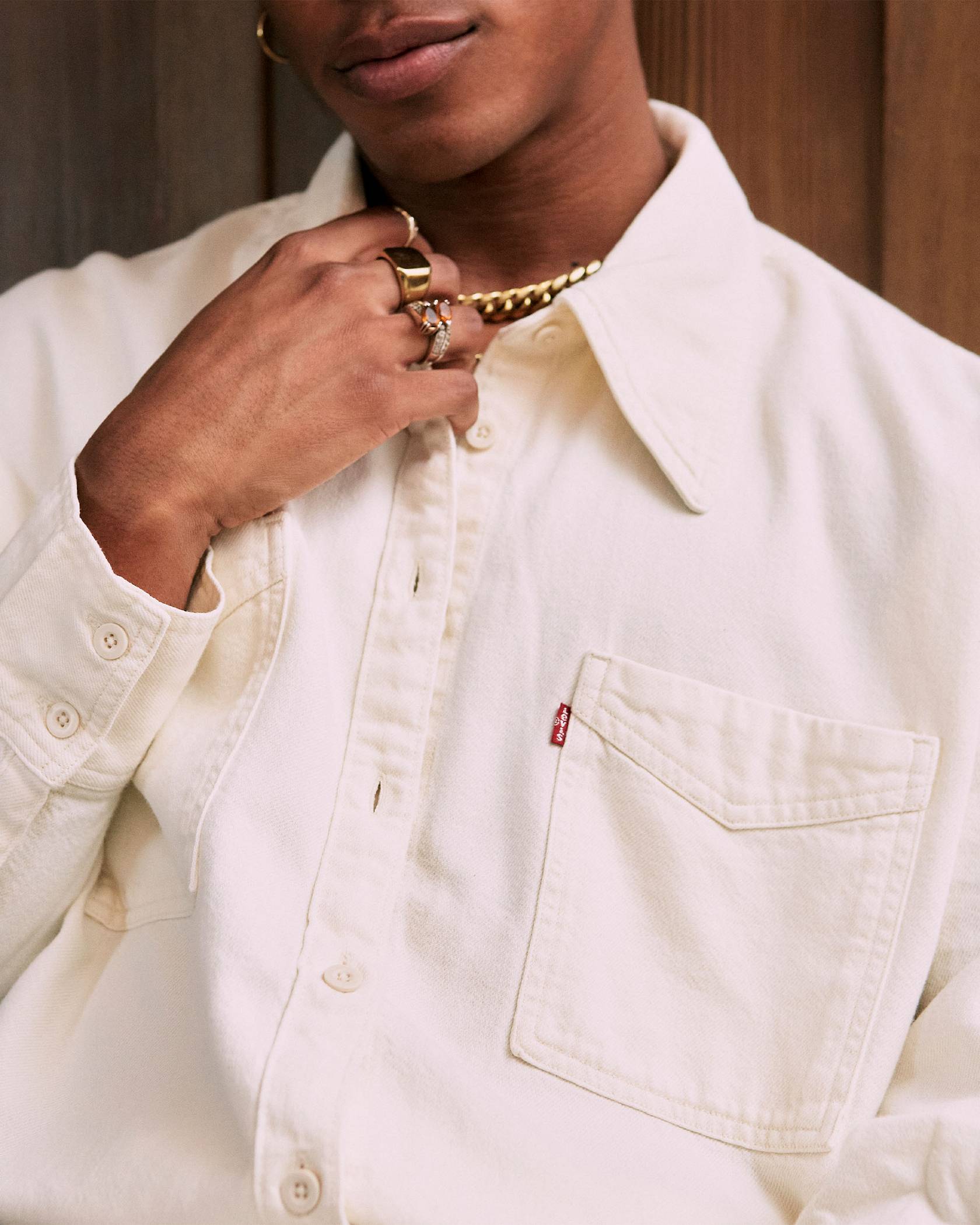 Back to School Shopping featuring close up of Perris Howard in white button down shirt