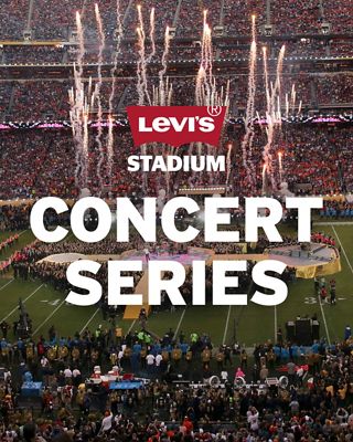 Image of fireworks launching at the Levi's® Stadium with the stadium completely filled with people.