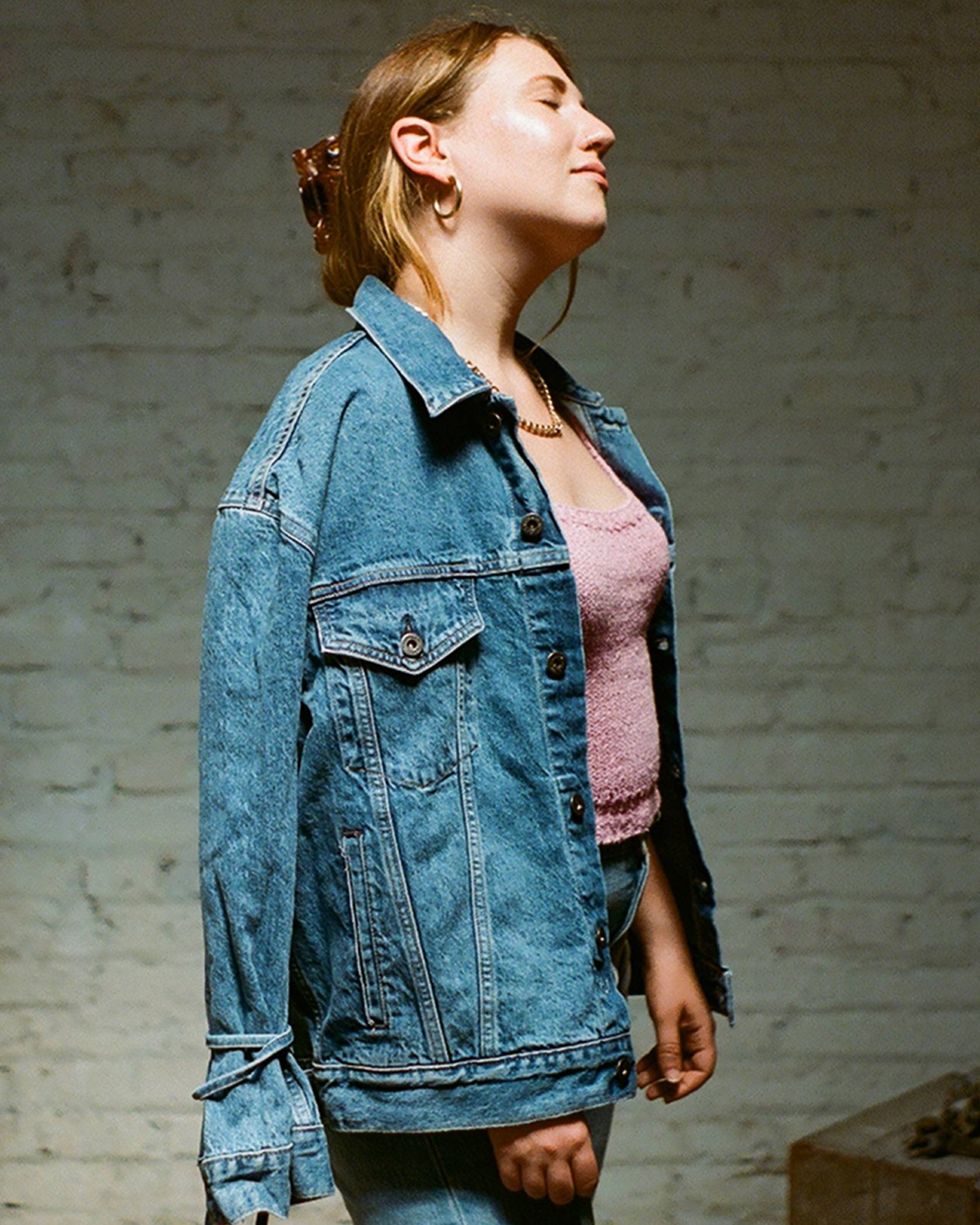 Caroline Kaufman wearing a levis denim jacket