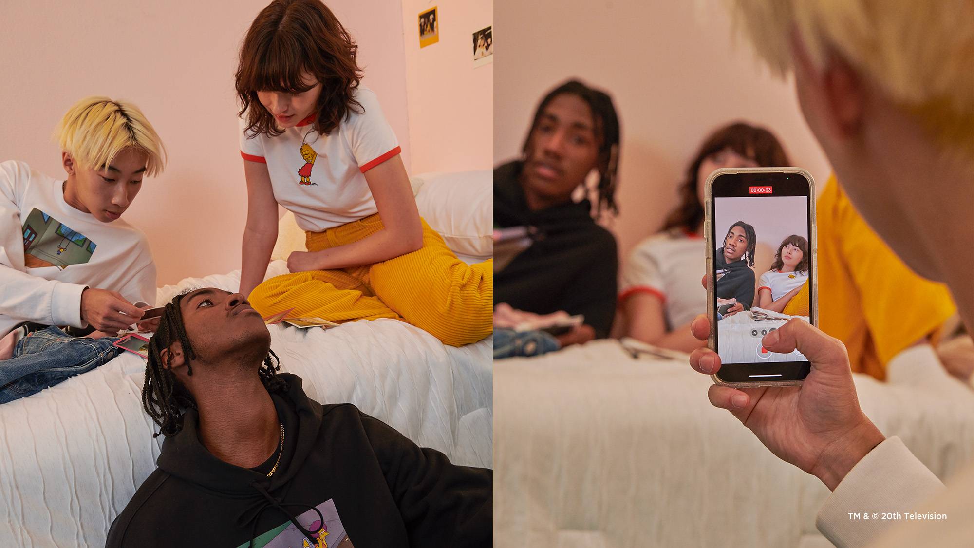 Image of friends hanging out in room wearing clothes slide 1