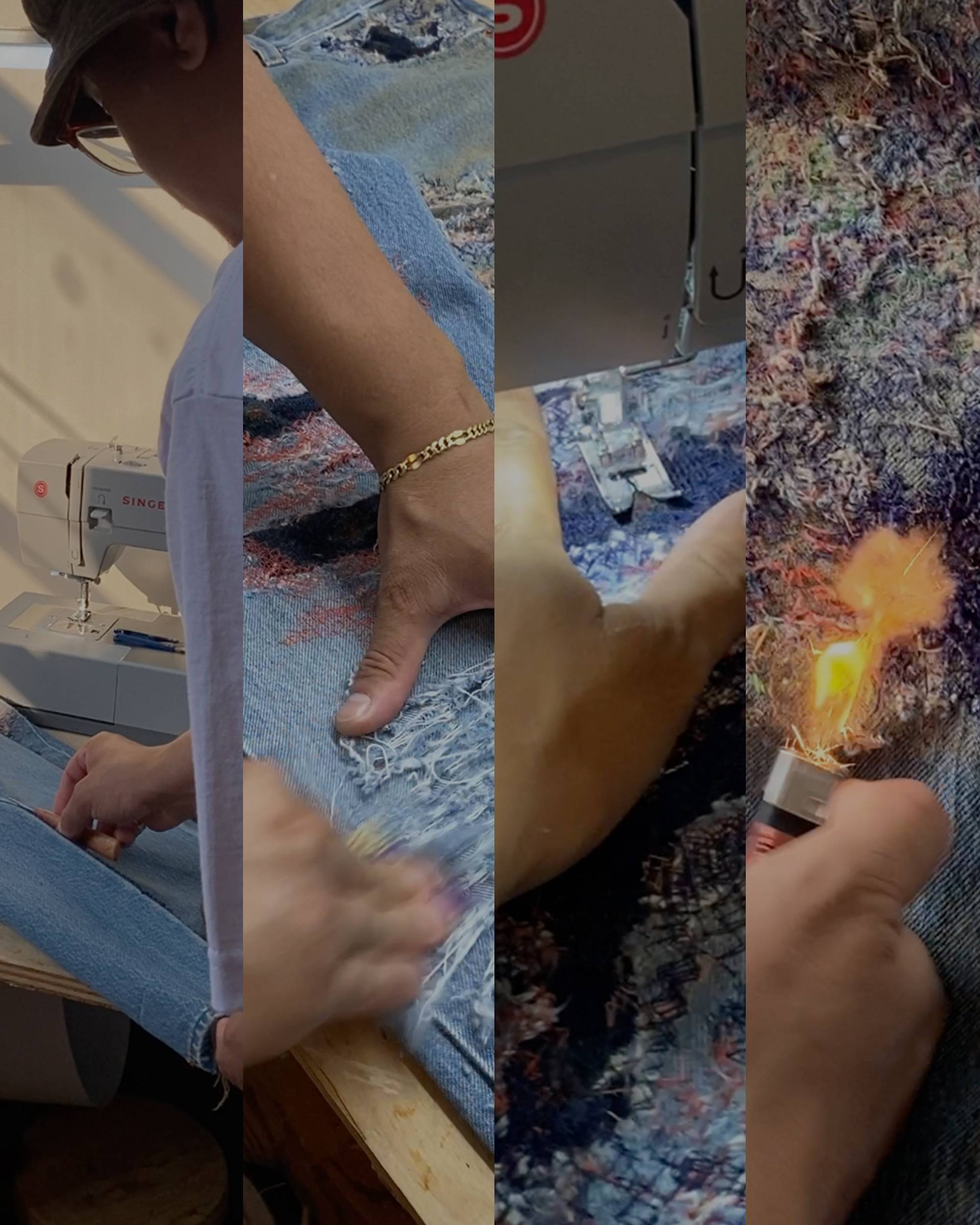 Phillip Leyesa showing step-by-step his custom Levi's 501 Jeans customization process.