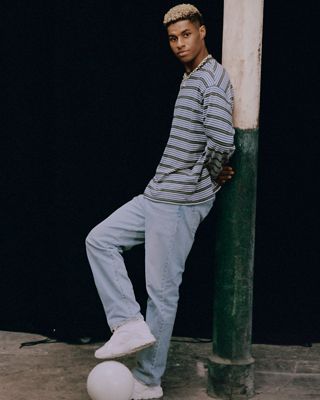 Marcus Rashford wearing Levi's 501 original.