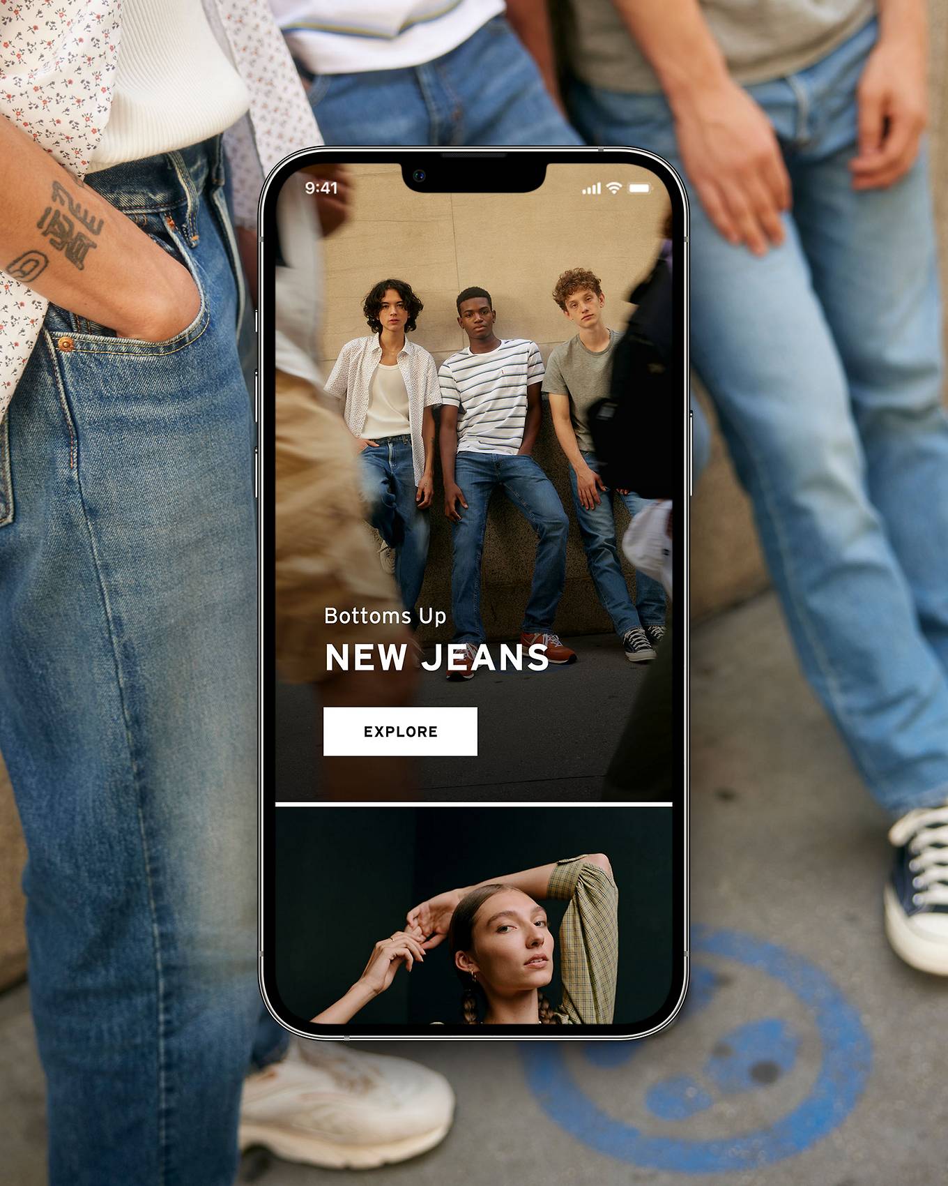 Instant Easy, Shopping - New jeans in app discover card