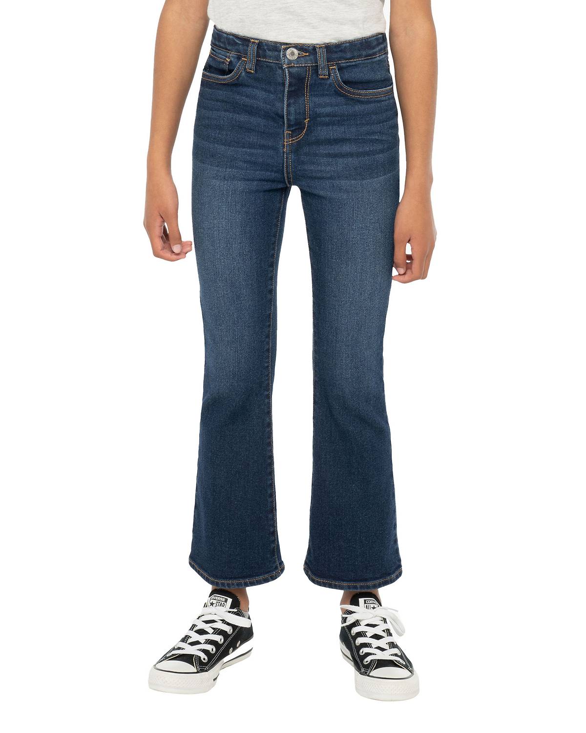 Girl wearing High Rise Flare jeans