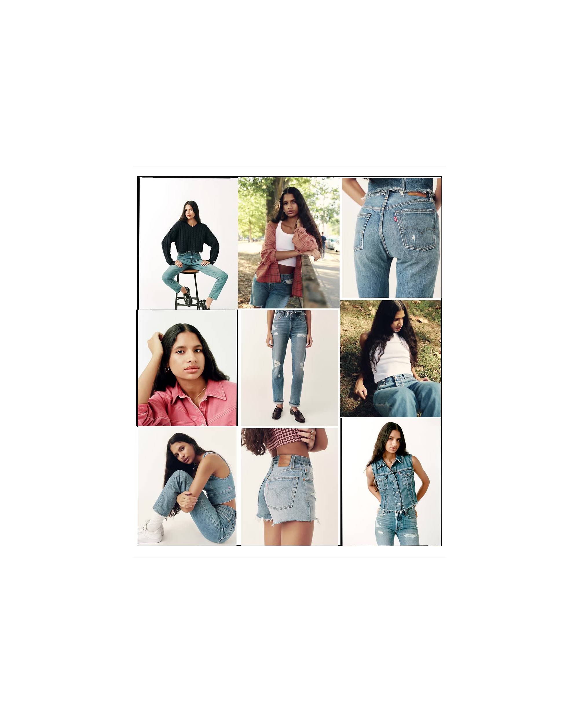 High waist ripped raw edge women's jeans long print best sale