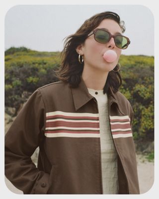 Images of woman wearing Levi's® clothing and posing in Northern California nature setting