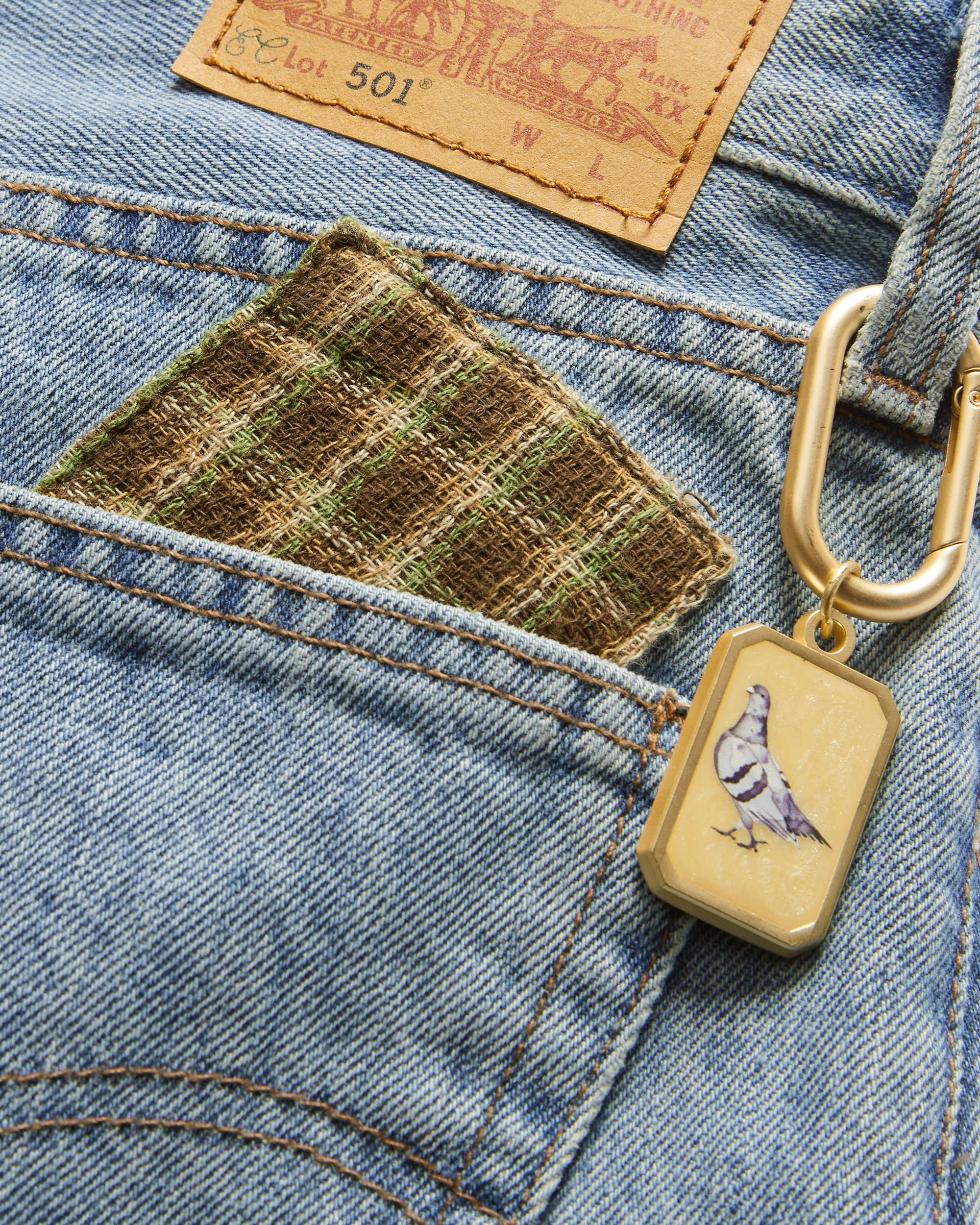 Image closeup of the pocket from the Levi's® x Emma Chamberlain collaboration 