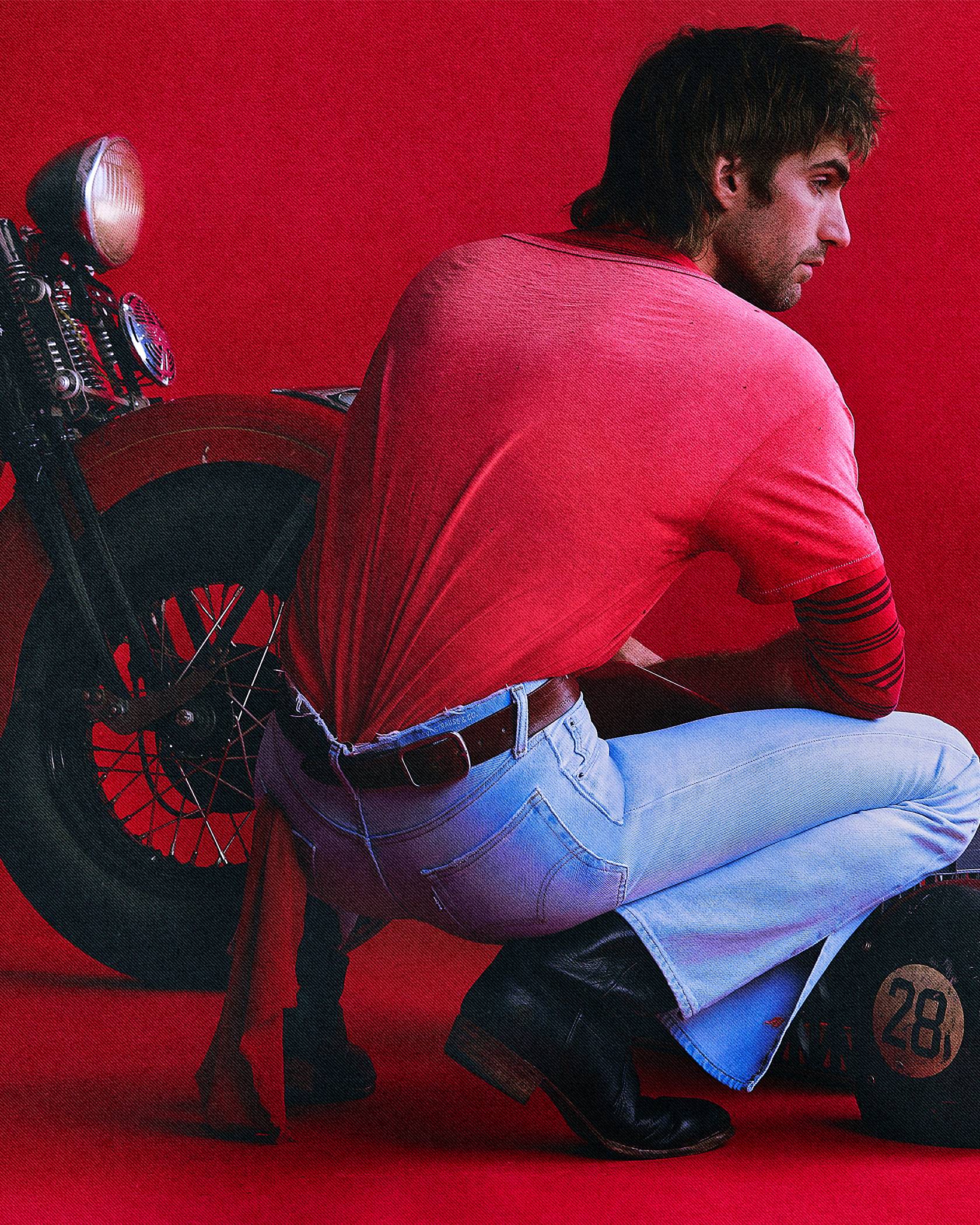 Image of model wearing the Levi's x ERL collaboration 