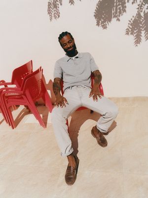 Image of model in Levi's Sweater-Knit Polo