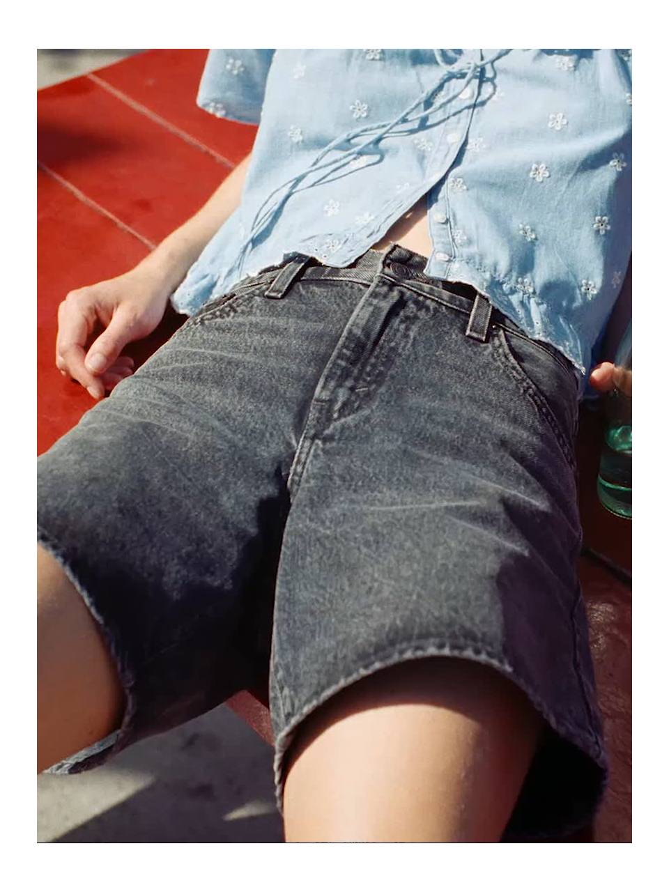 Image of model in Levi's shorts.