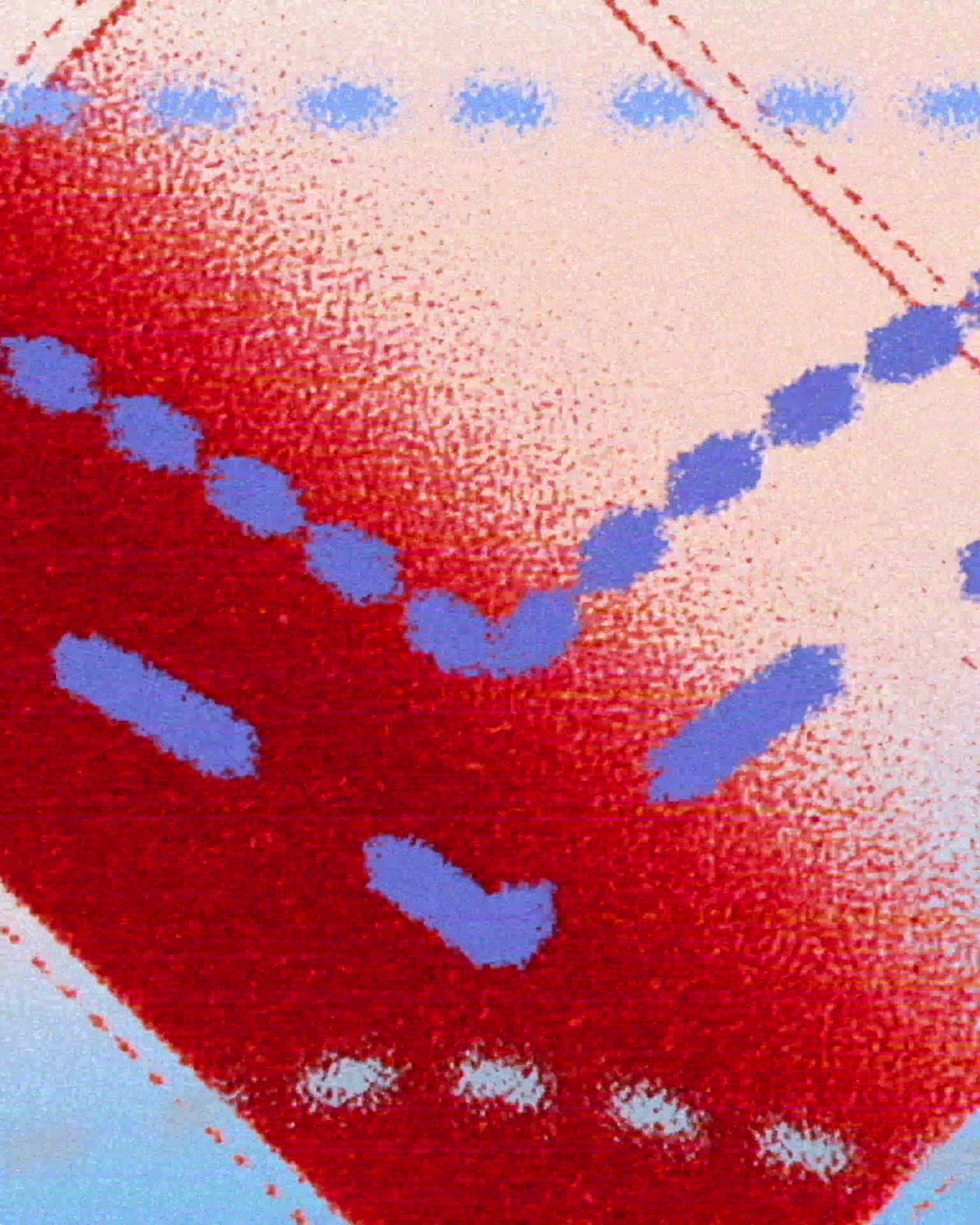 Animating Red Tab™ red, white and blue denim texture and stitching