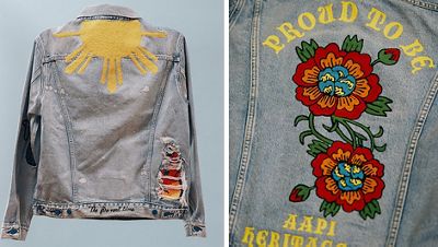Three different customized trucker jackets