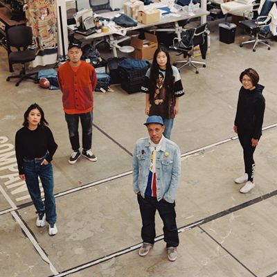 Five members of the design team standing together