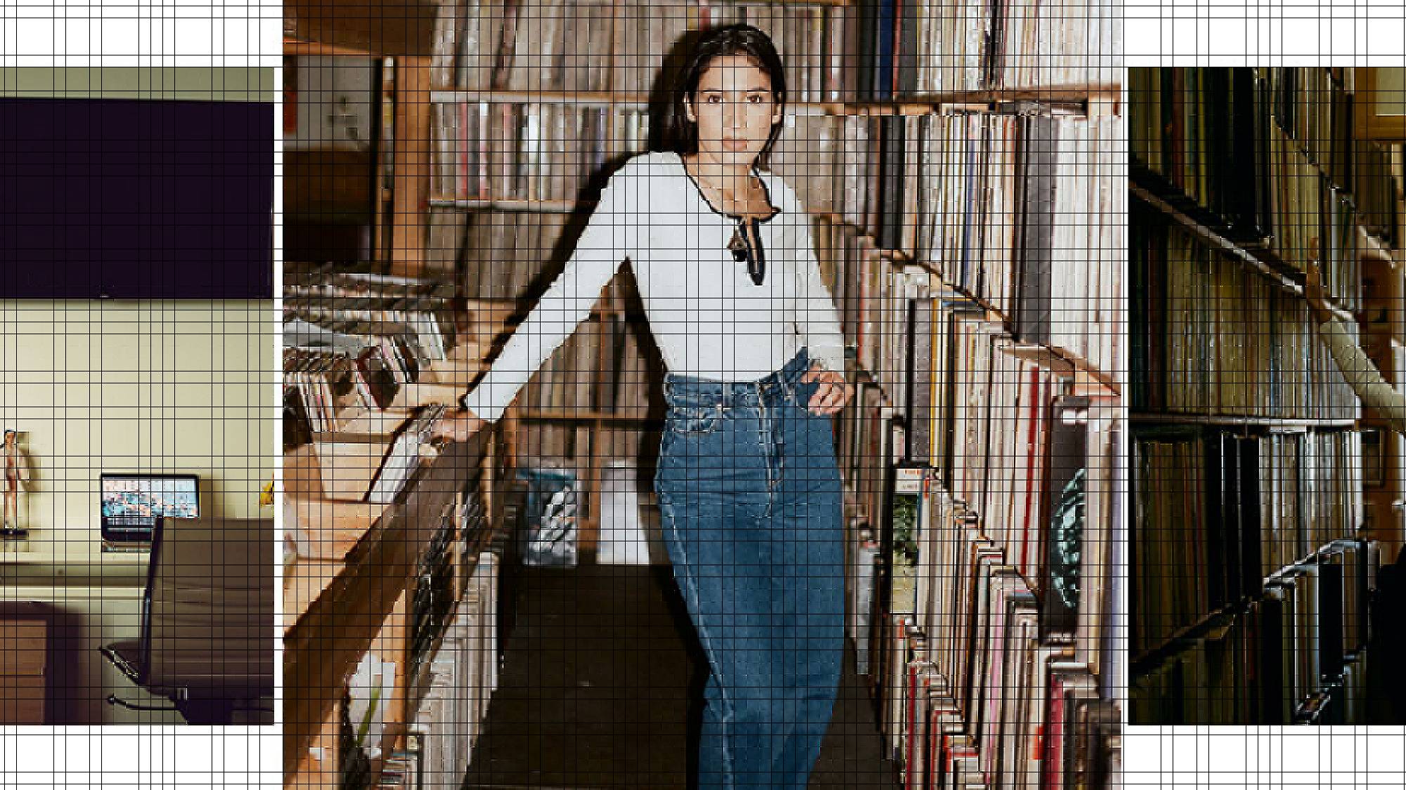 Portraits of ABIR in a record store.