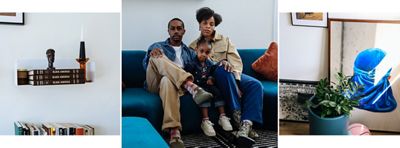 Collage of the Walker family and details from their home.