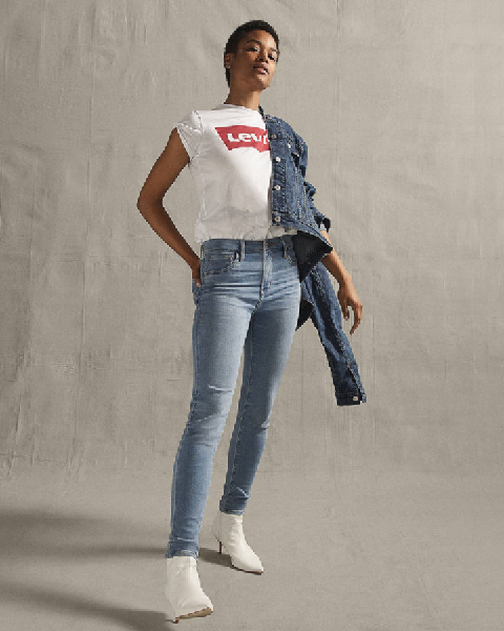 Model wearing a pair of Levi's® 720 High-Rise Super Skinny Jeans.