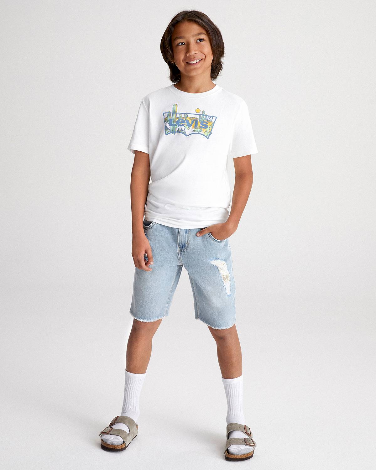 Little Levi's 565 Brown Denim Jeans Youth Boys Size 7 Orange Tab 21x19 USA  Made