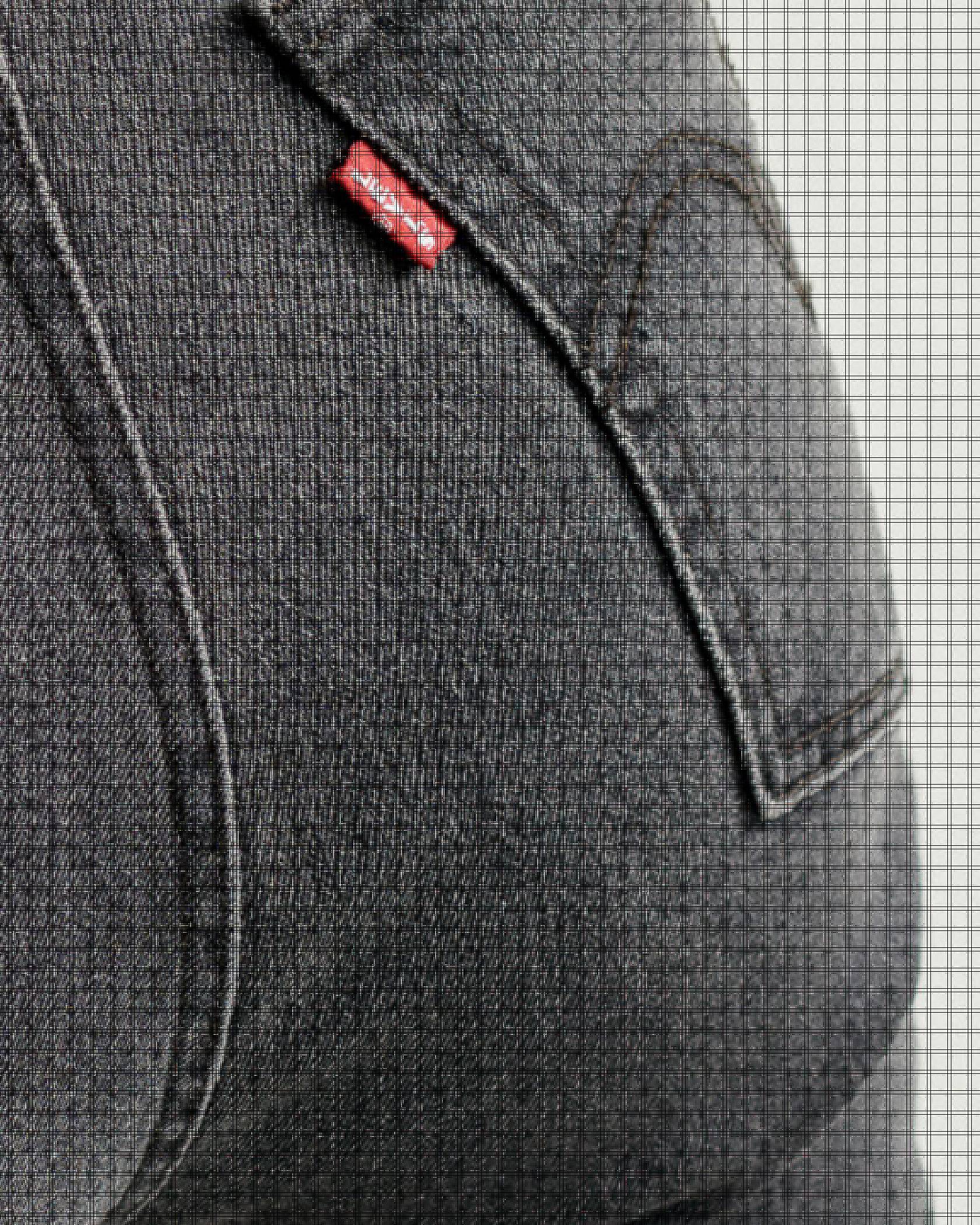 Close-up of the back of a pair of black jeans.