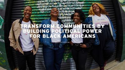 Quote overlaid on top of 4 people standing together.