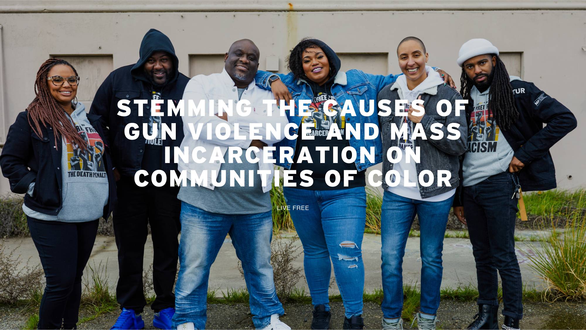 Quote overlaid on top of 6 people standing together.