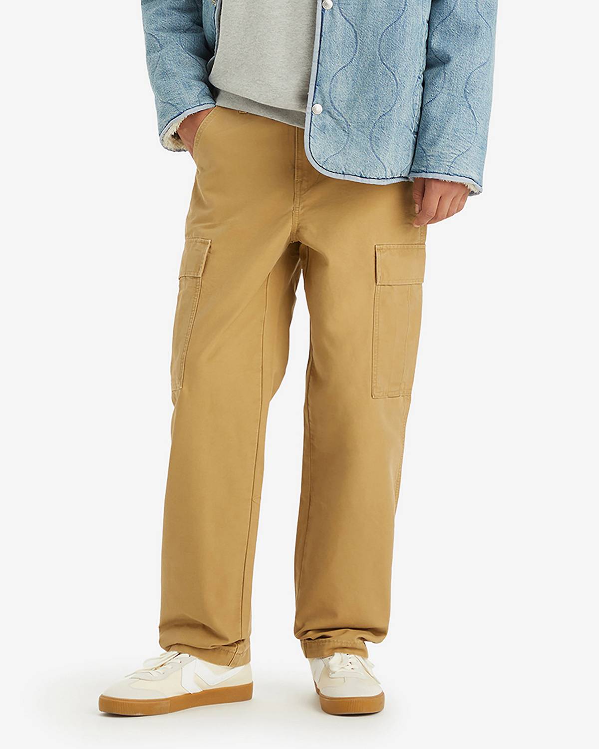 THE CARGO STRAIGHT TROUSERS - Ink blue