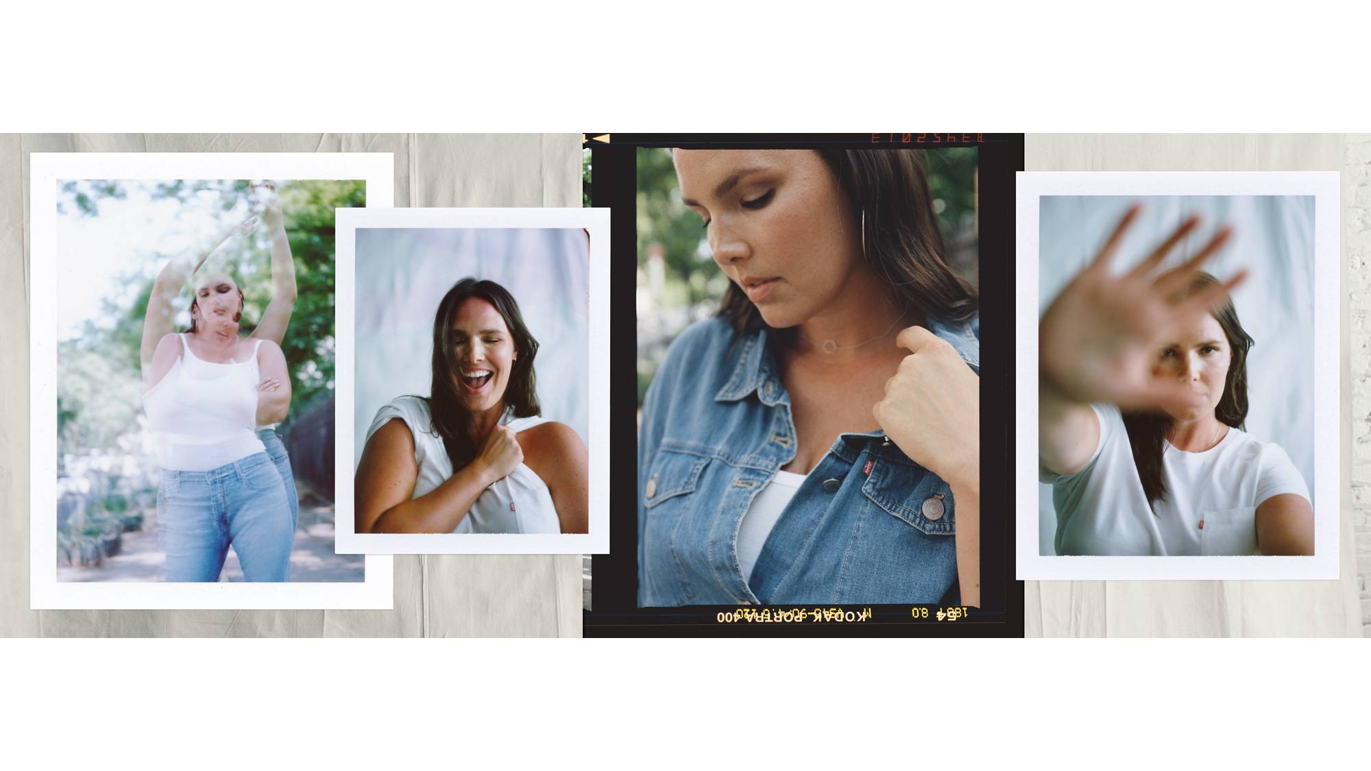 showcasing 4 images of woman