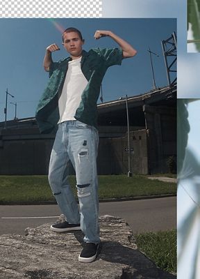 Model wearing 551z Authentic Straight