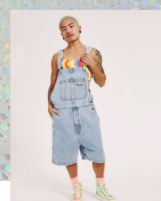 Man wearing overalls