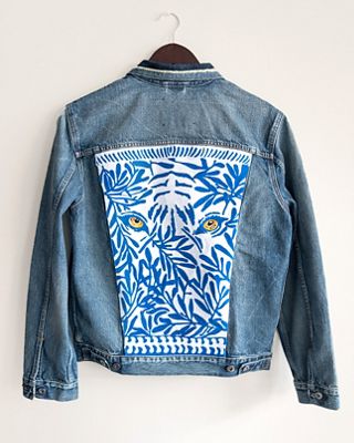 Custom Levi's jacket hanging.