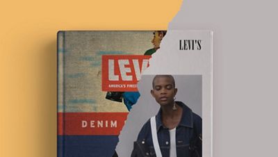 denim dictionary. blue jeans and a white shirt.