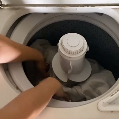 rinse garment in washing machine