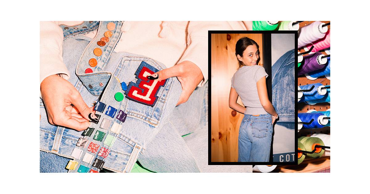 Emma Chamberlain Launches the Cutest Vintage-Inspired Patchwork Jeans With  Levi's
