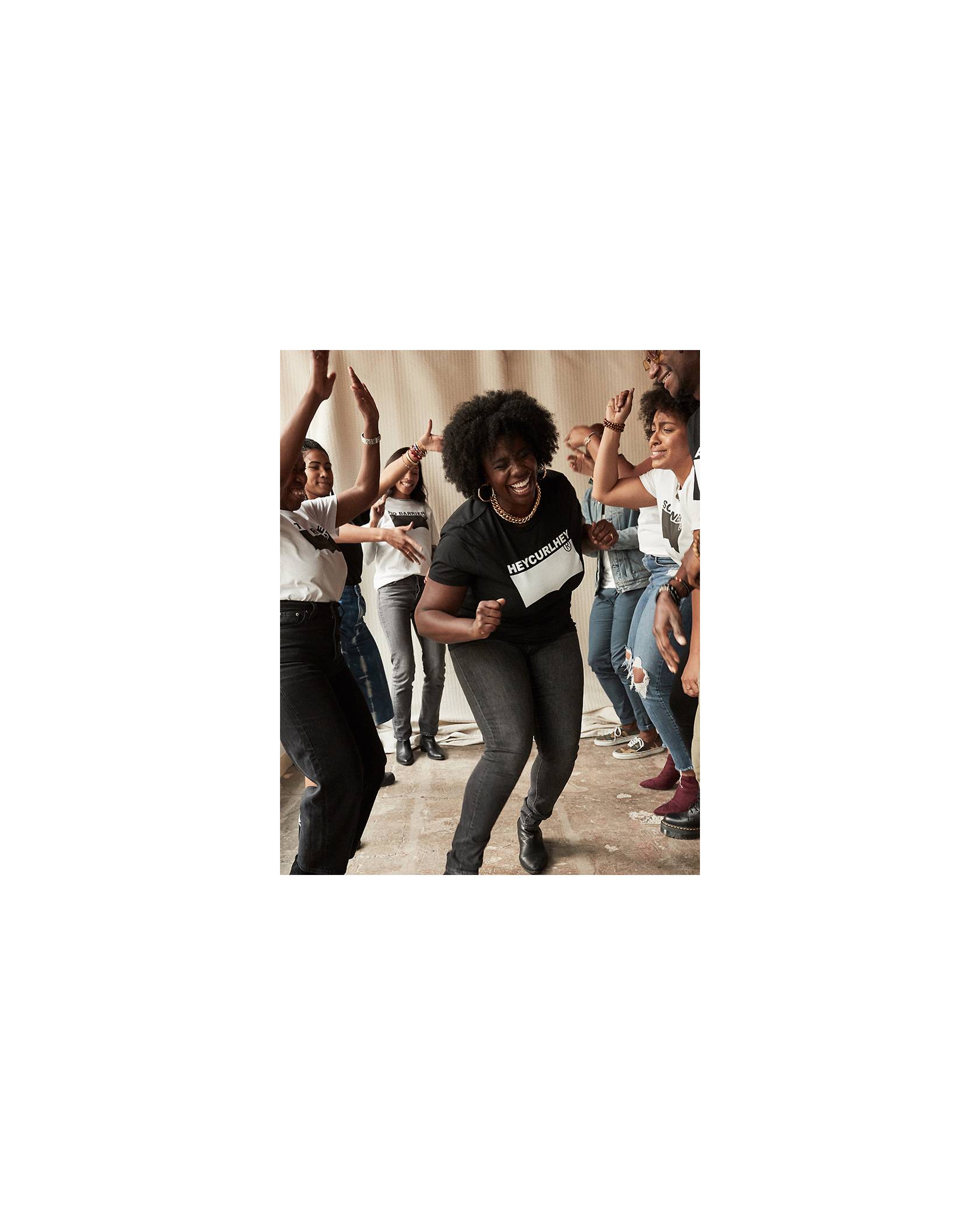 Levi's® employees celebrating Black History Month by dancing.