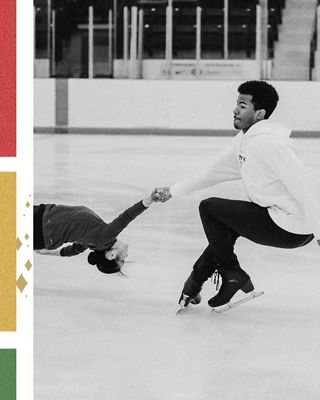 Gabriel Farand skating on ice